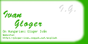 ivan gloger business card